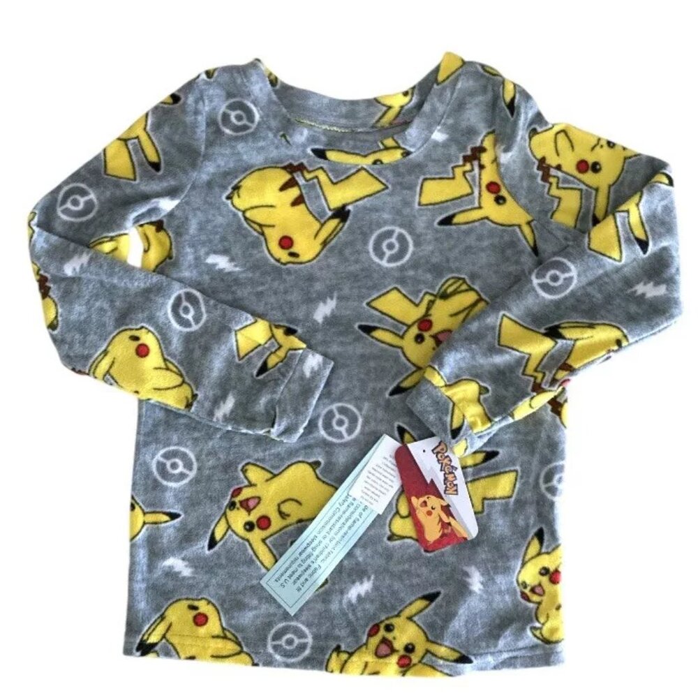 Pokemon Pajama Shirt Pikachu Boys 6/6X SOFT Long Sleeve PJ Lounge NEW NWT